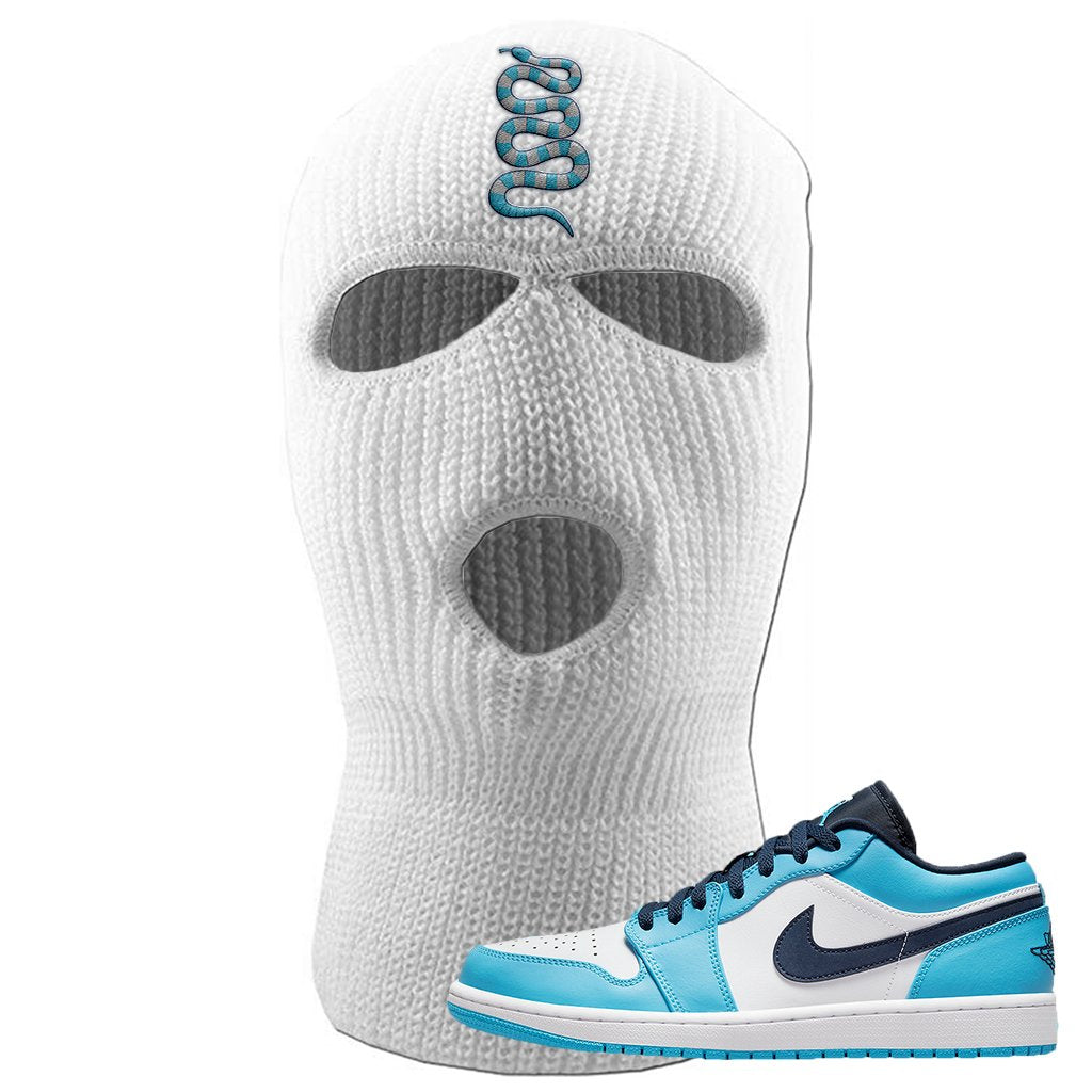 Air Jordan 1 Low UNC Ski Mask | Coiled Snake, White