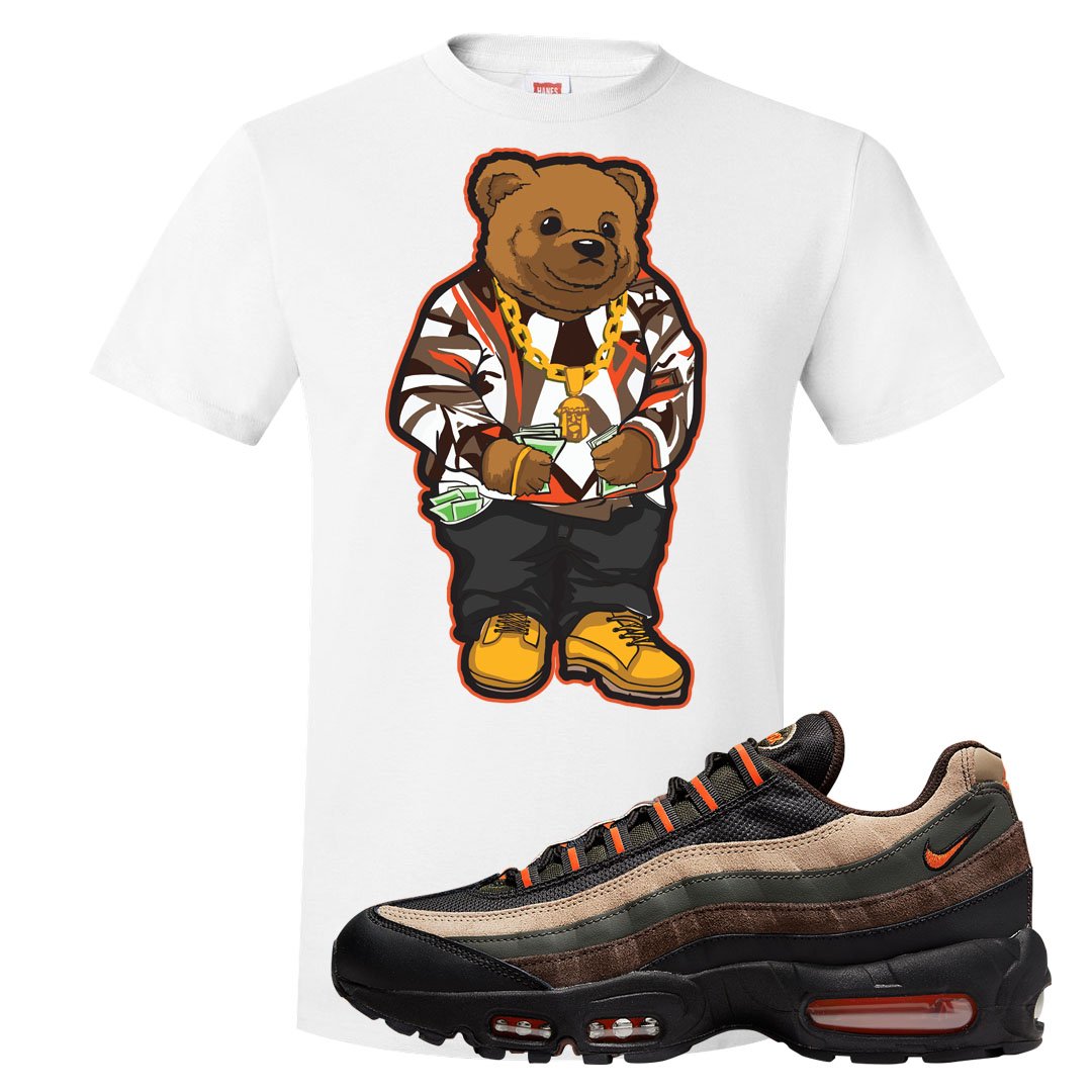 Dark Army Orange Blaze 95s T Shirt | Sweater Bear, White