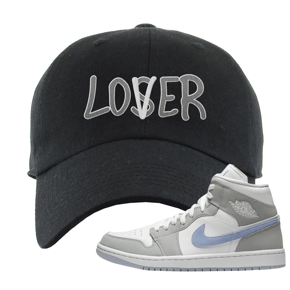 Wolf Grey Mid 1s Dad Hat | Lover, Black