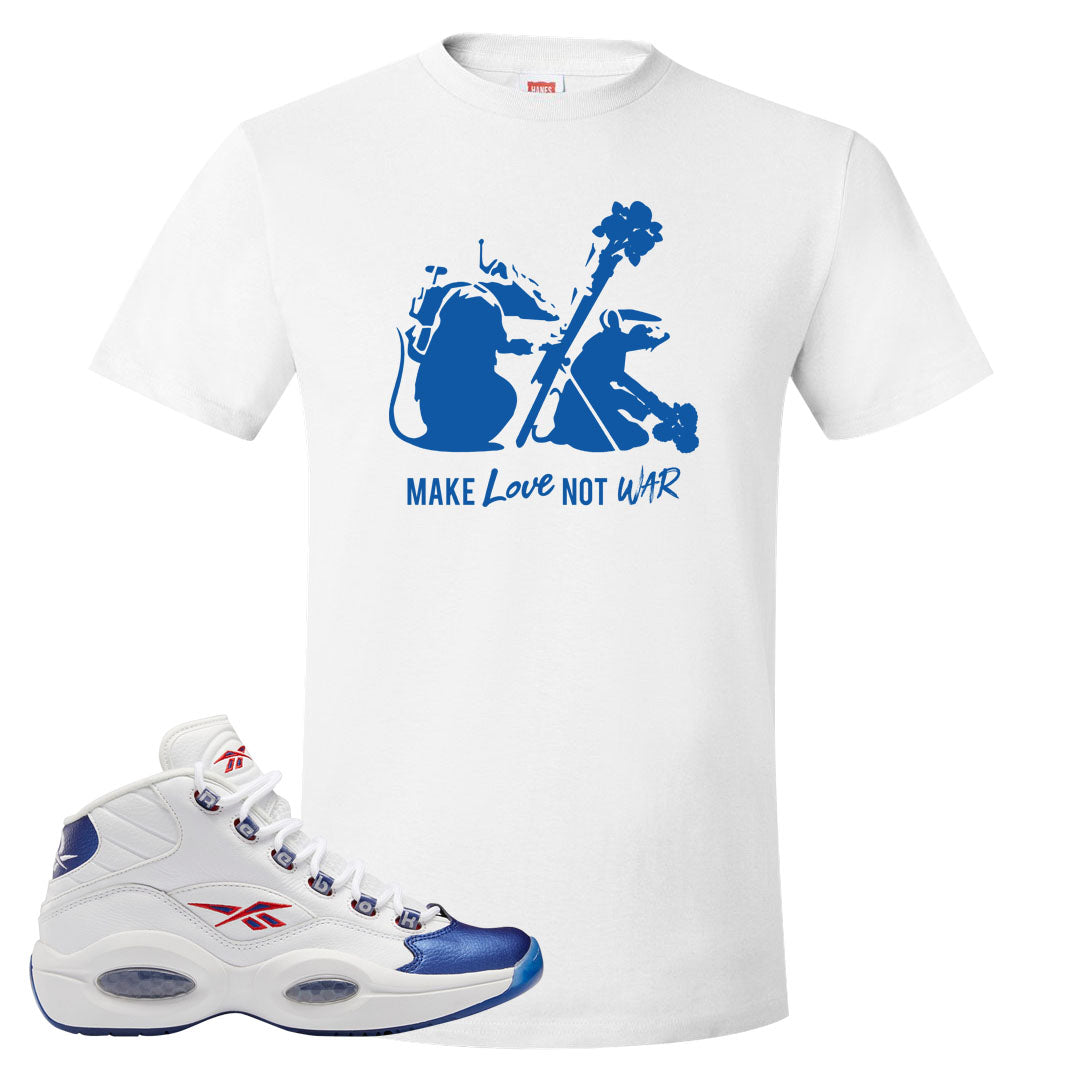 Blue Toe Question Mids T Shirt | Army Rats, White