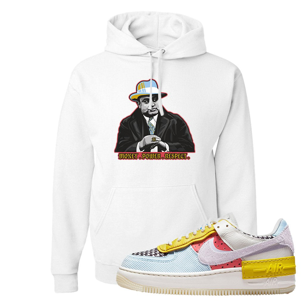 Air Force 1 Shadow Multi-Color Hoodie | Capone Illustration, White
