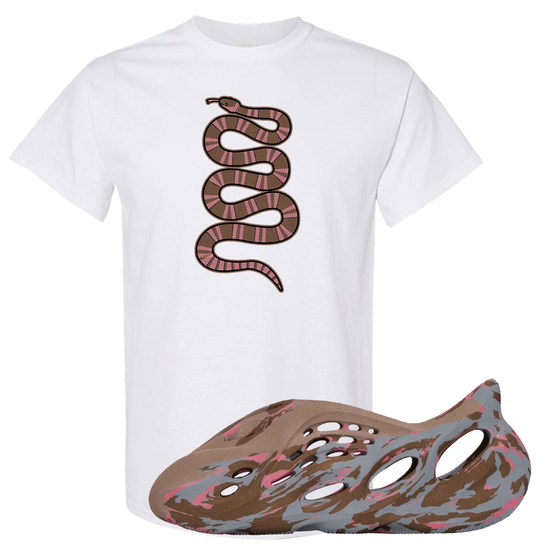 MX Sand Grey Foam Runners T Shirt | Coiled Snake, White