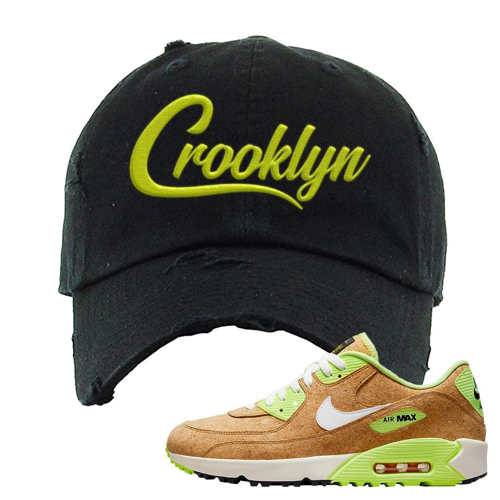 Golf Cork 90s Distressed Dad Hat | Crooklyn, Black