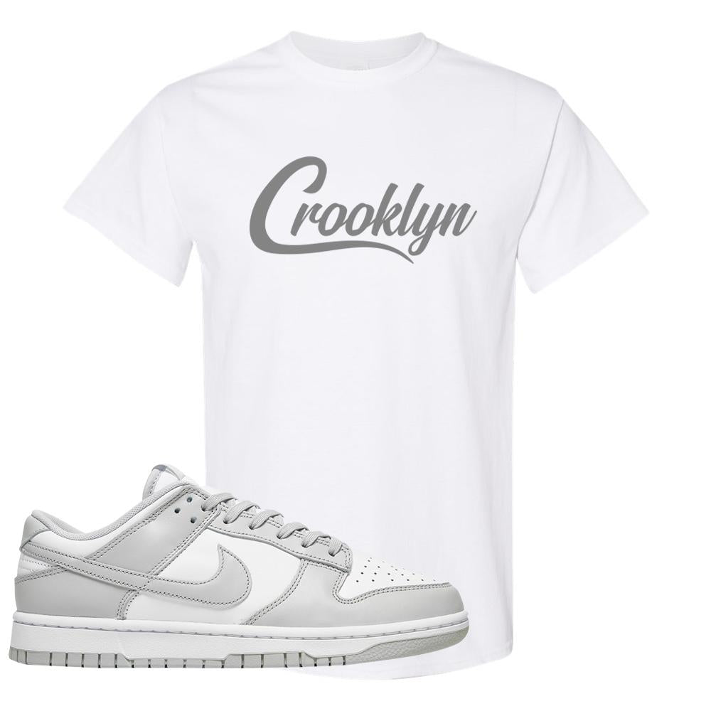 Grey Fog Low Dunks T Shirt | Crooklyn, White