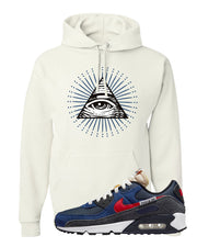 AMRC 90s Hoodie | All Seeing Eye, White