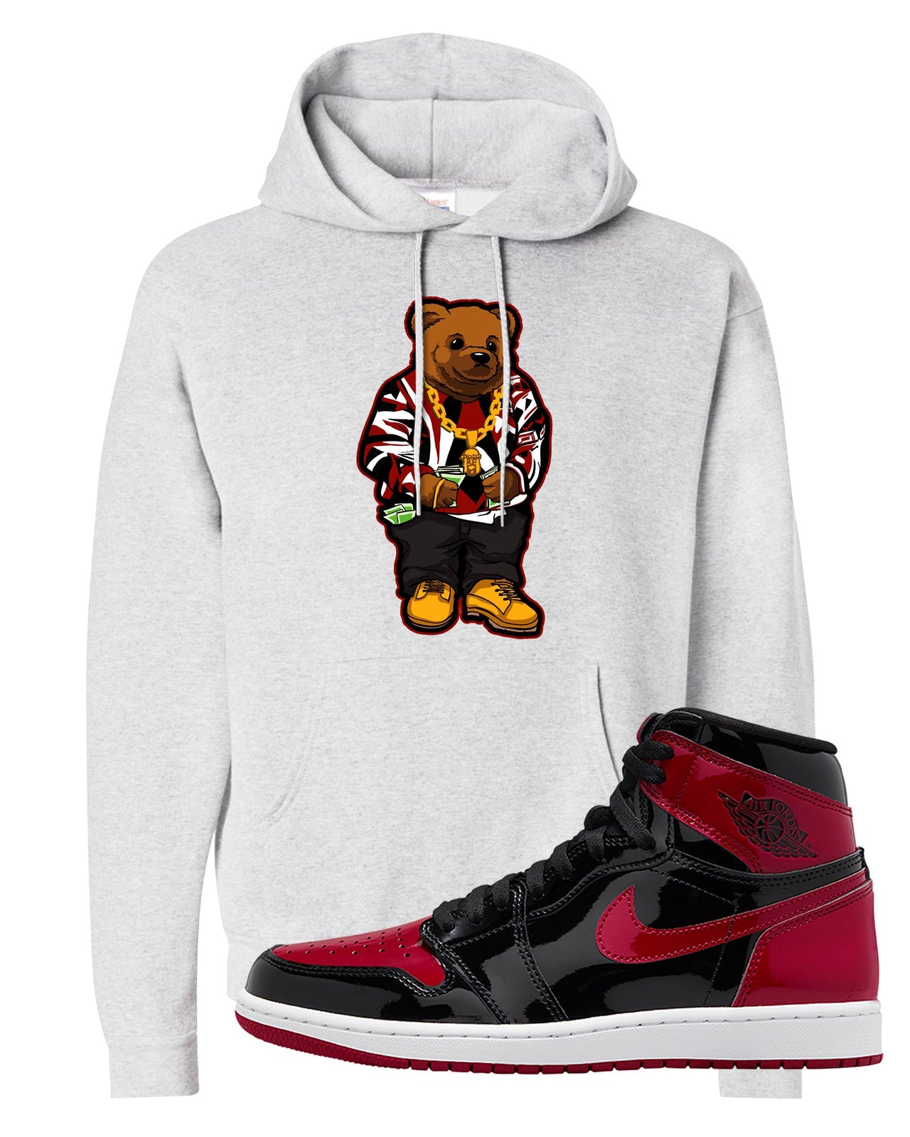 Patent Bred 1s Hoodie | Sweater Bear, Ash