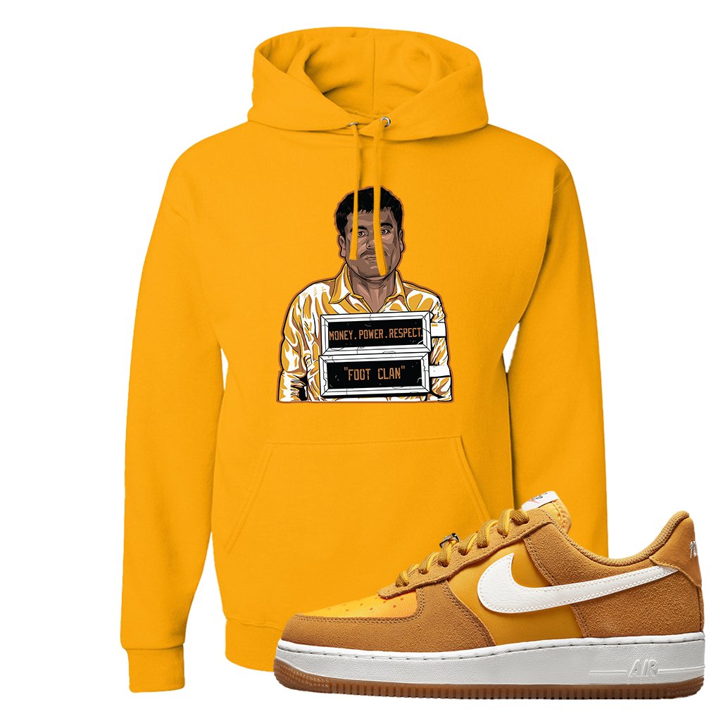 Air Force 1 Low First Use Hoodie | El Chapo Illustraton, Gold