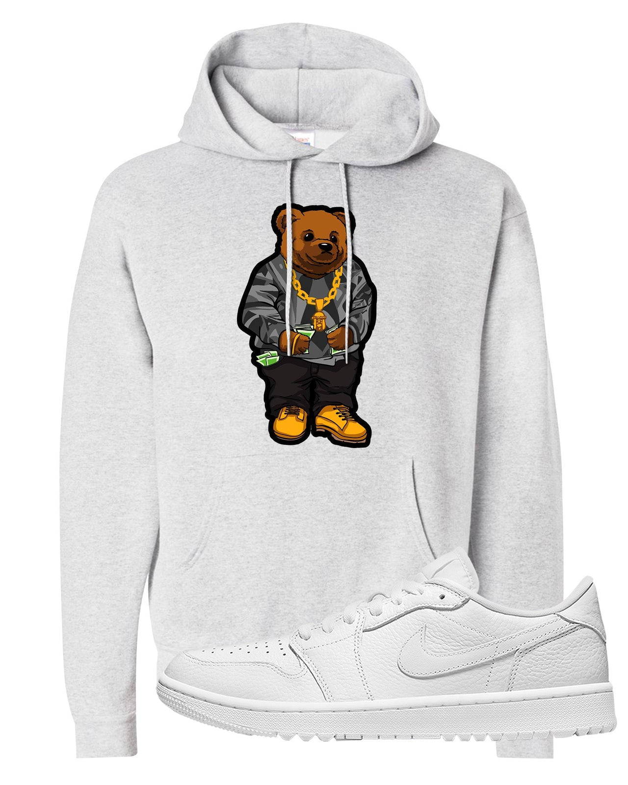 Triple White Golf Low 1s Hoodie | Sweater Bear, Ash