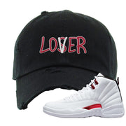 Twist White Red 12s Distressed Dad Hat | Lover, Black