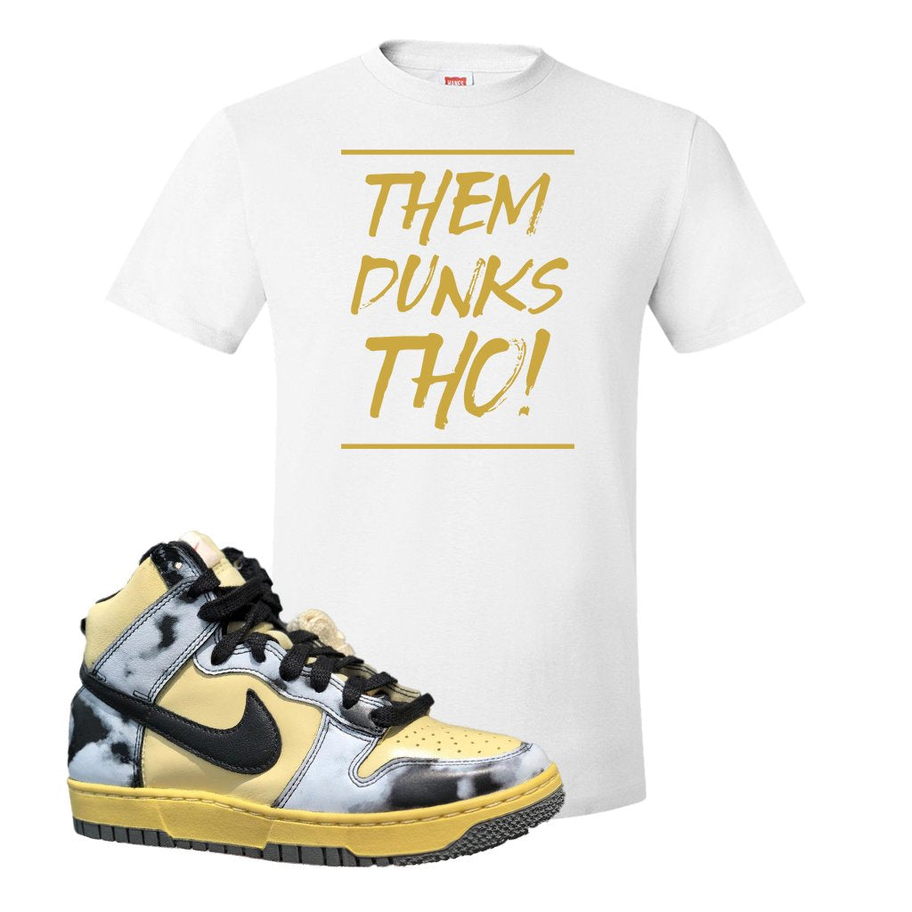 Acid Wash Yellow High Dunks T Shirt | Them Dunks Tho, White