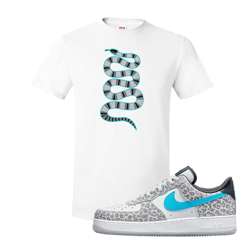 Purple Platinum Leopard Low Force 1s T Shirt | Coiled Snake, White