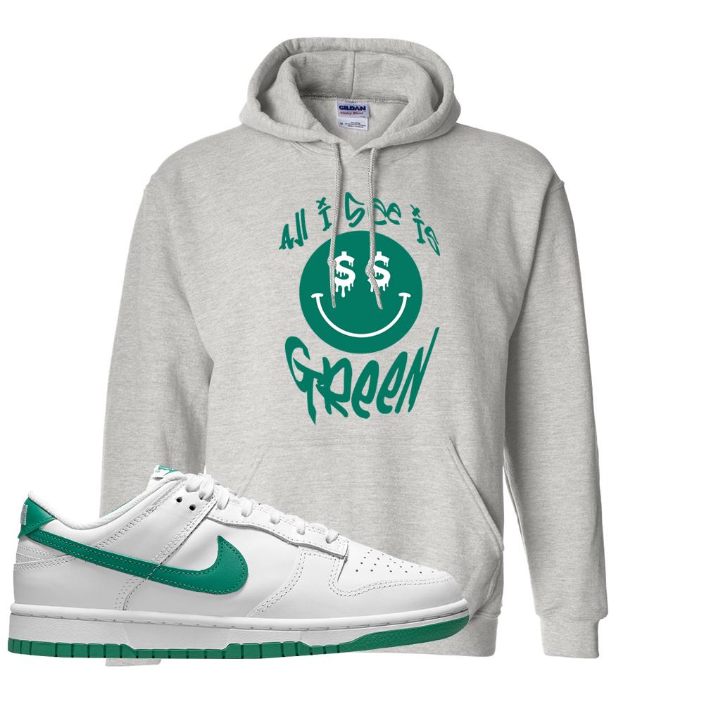 White Green Low Dunks Hoodie | All I See Is Green, Ash