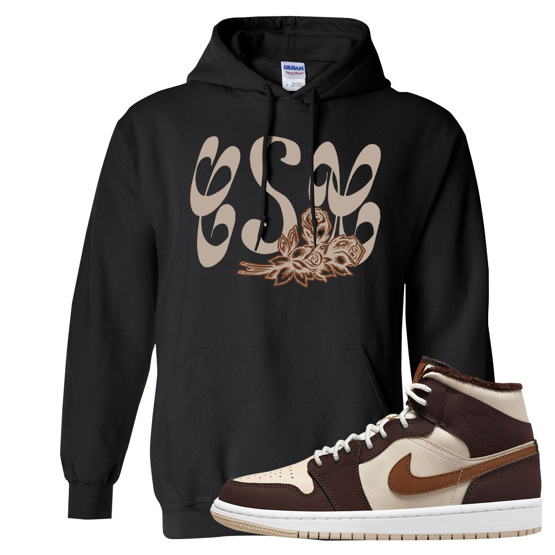 Brown Fleece Mid 1s Hoodie | Certified Sneakerhead, Black