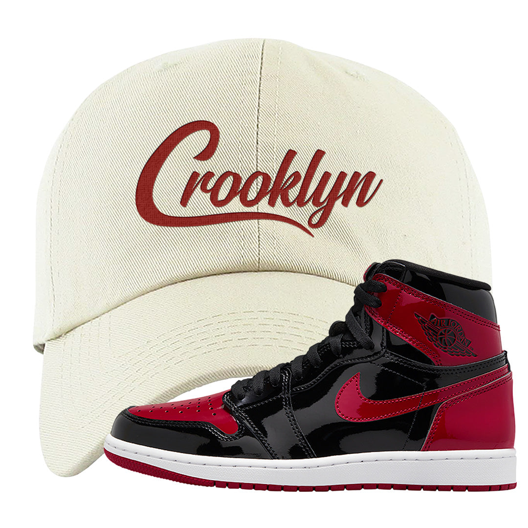 Patent Bred 1s Dad Hat | Crooklyn, White