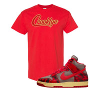 Acid Wash Red 1985 High Dunks T Shirt | Crooklyn, Red