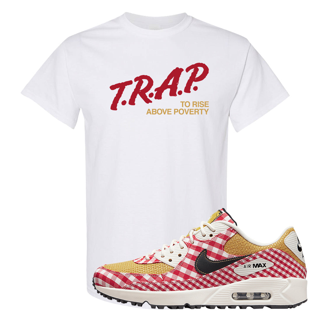 Picnic Golf 90s T Shirt | Trap To Rise Above Poverty, White