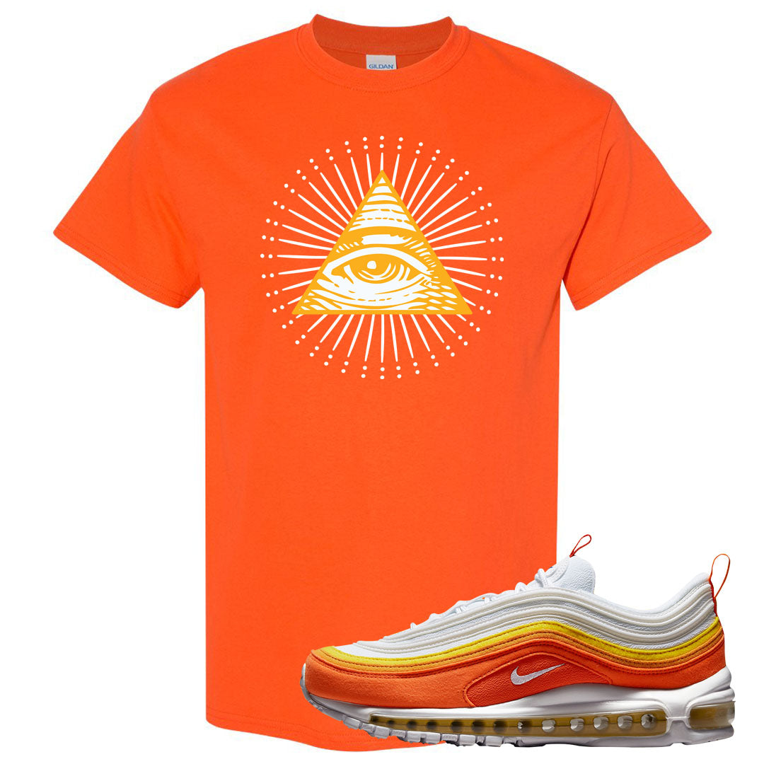 Club Orange Yellow 97s T Shirt | All Seeing Eye, Orange