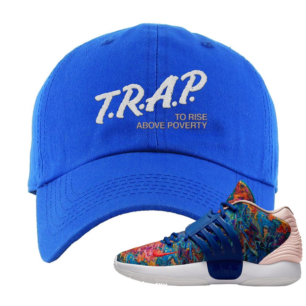 Deep Royal KD 14s Dad Hat | Trap To Rise Above Poverty, Royal
