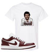 Air Jordan 1 Low Team Red T Shirt | Escobar Illustration, White