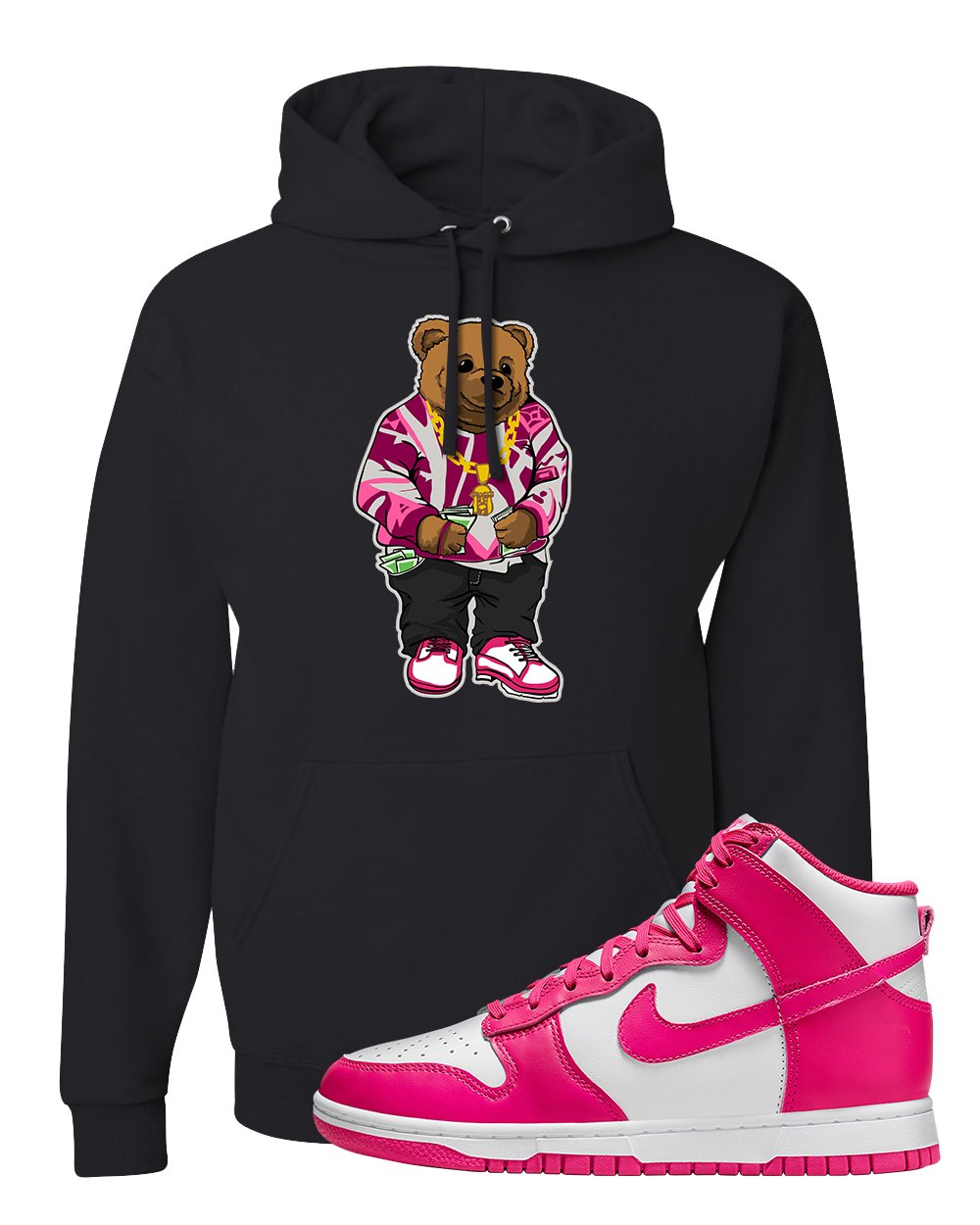 Pink Prime High Dunks Hoodie | Sweater Bear, Black
