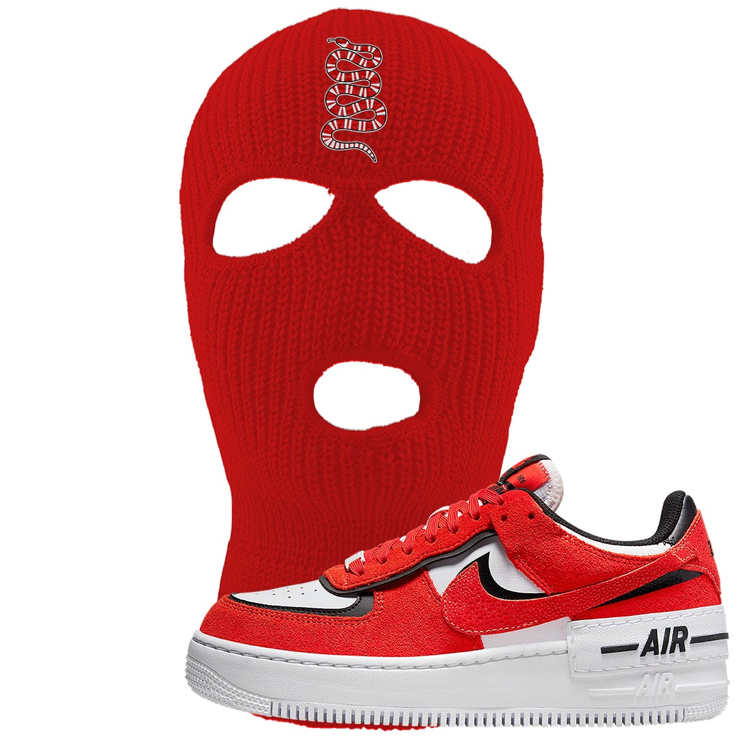 Shadow Chicago AF 1s Ski Mask | Coiled Snake, Red
