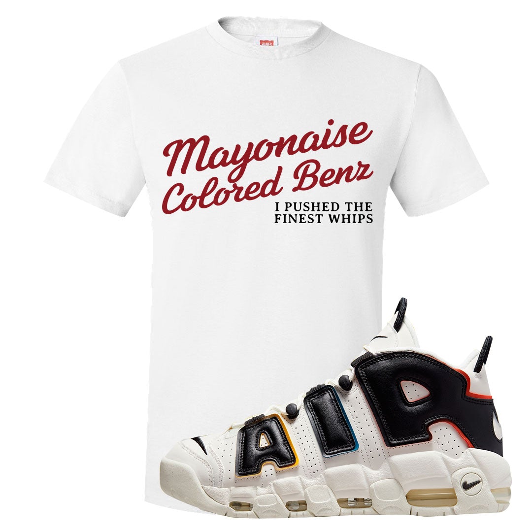 Multicolor Uptempos T Shirt | Mayonaise Colored Benz, White