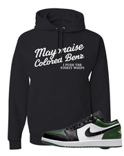 Green Toe Low 1s Hoodie | Mayonaise Colored Benz, Black