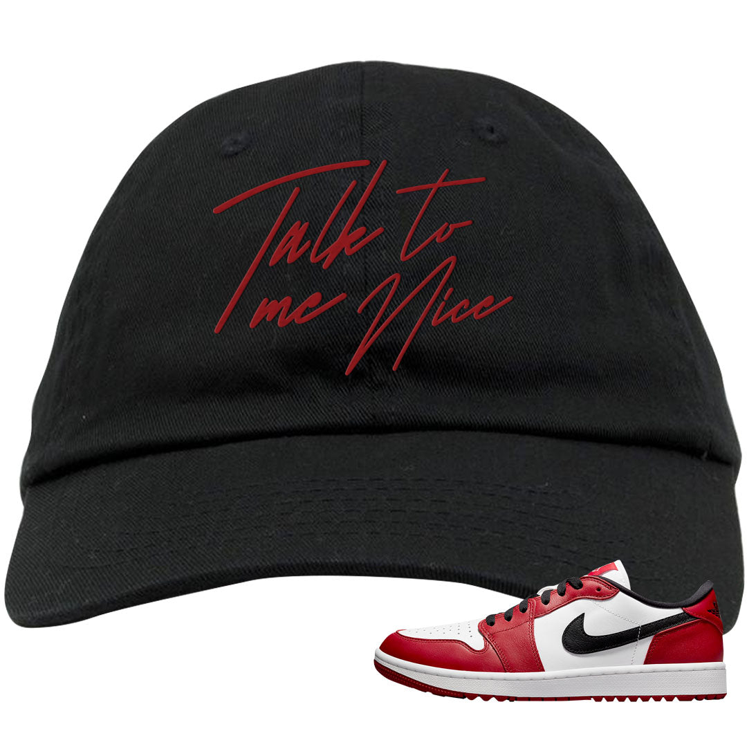 Chicago Golf Low 1s Dad Hat | Talk To Me Nice, Black