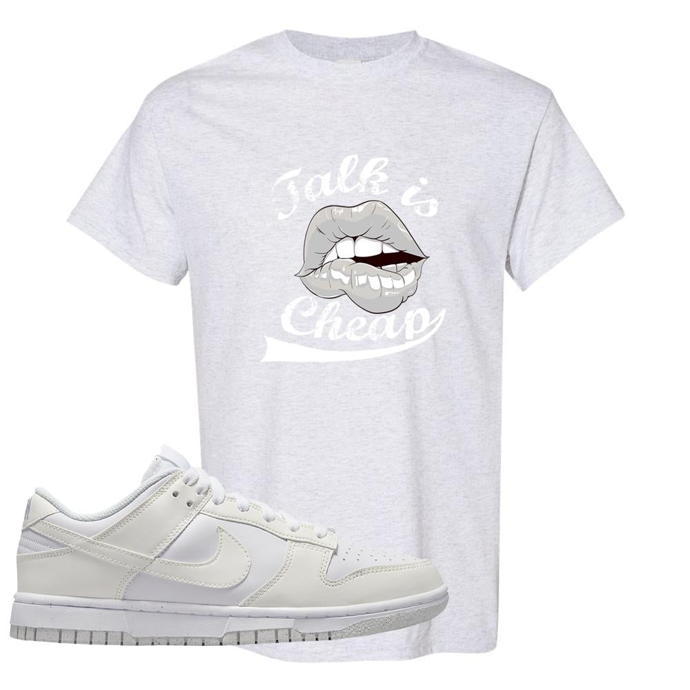 Move To Zero White Low Dunks T Shirt | Talk Lips, Ash