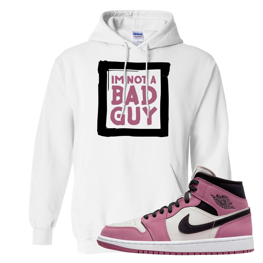 Berry Black White Mid 1s Hoodie | I'm Not A Bad Guy, White