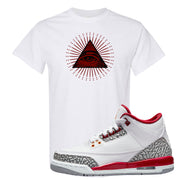 Cardinal Red 3s T Shirt | All Seeing Eye, White