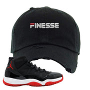 Jordan 11 Bred Finesse Black Sneaker Hook Up Dad Hat
