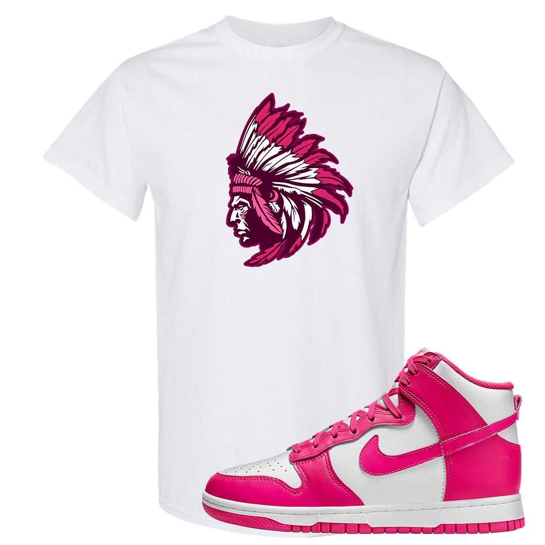 Pink Prime High Dunks T Shirt | Indian Chief, White