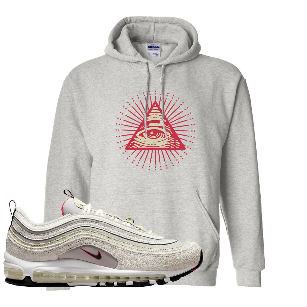 First Use Suede 97s Hoodie | All Seeing Eye, Ash