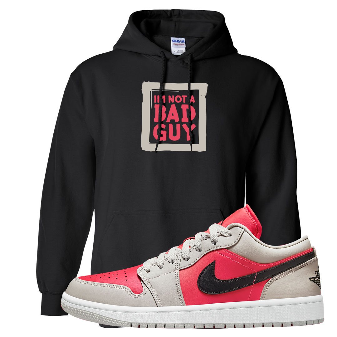 Light Iron Ore Low 1s Hoodie | I'm Not A Bad Guy, Black