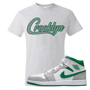 Light Smoke Pine Green Mid 1s T Shirt | Crooklyn, Ash