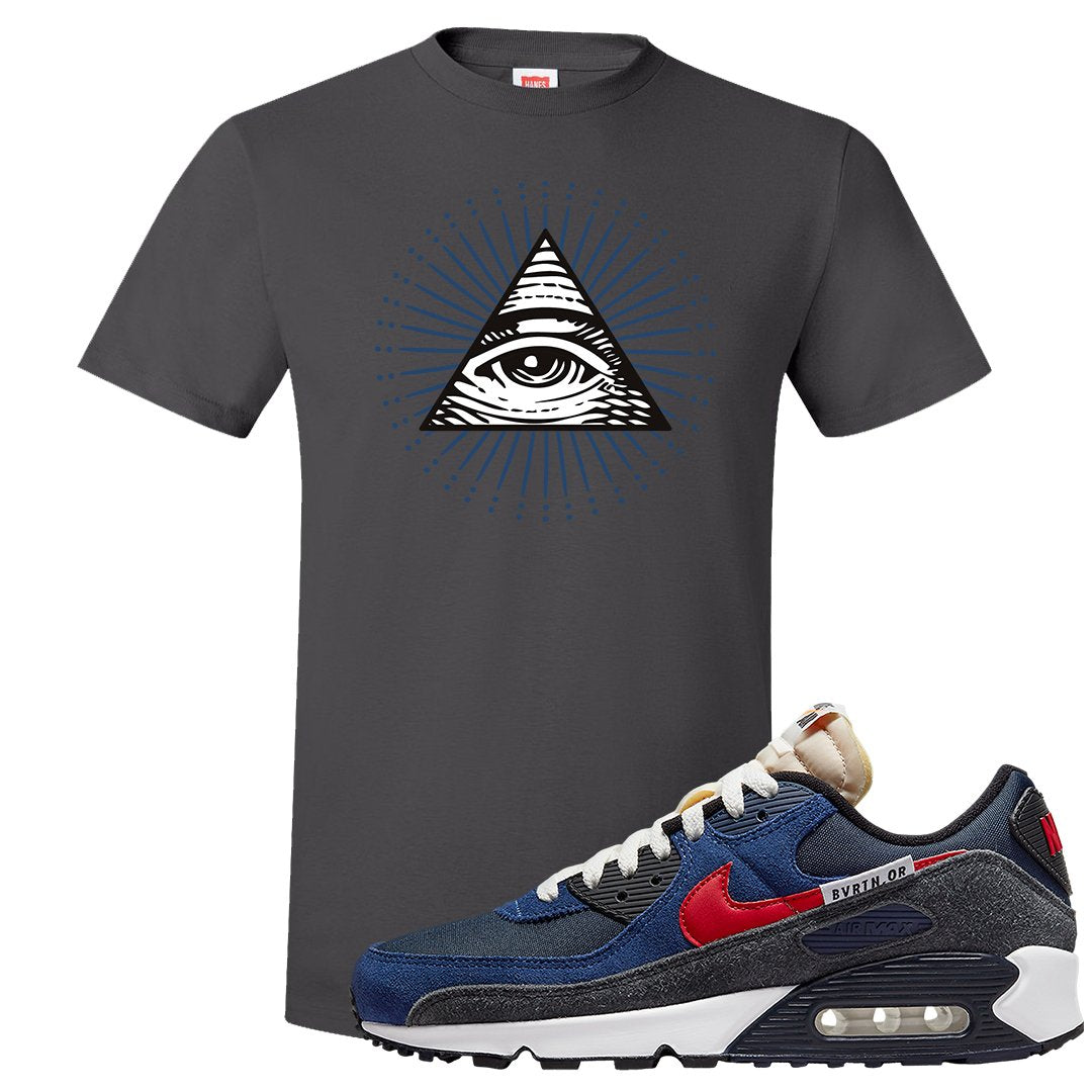 AMRC 90s T Shirt | All Seeing Eye, Smoke Grey