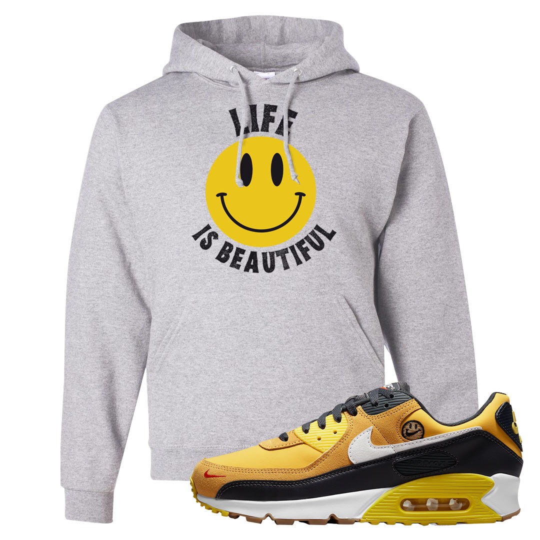 Go The Extra Smile 90s Hoodie | Smile Life Is Beautiful, Ash