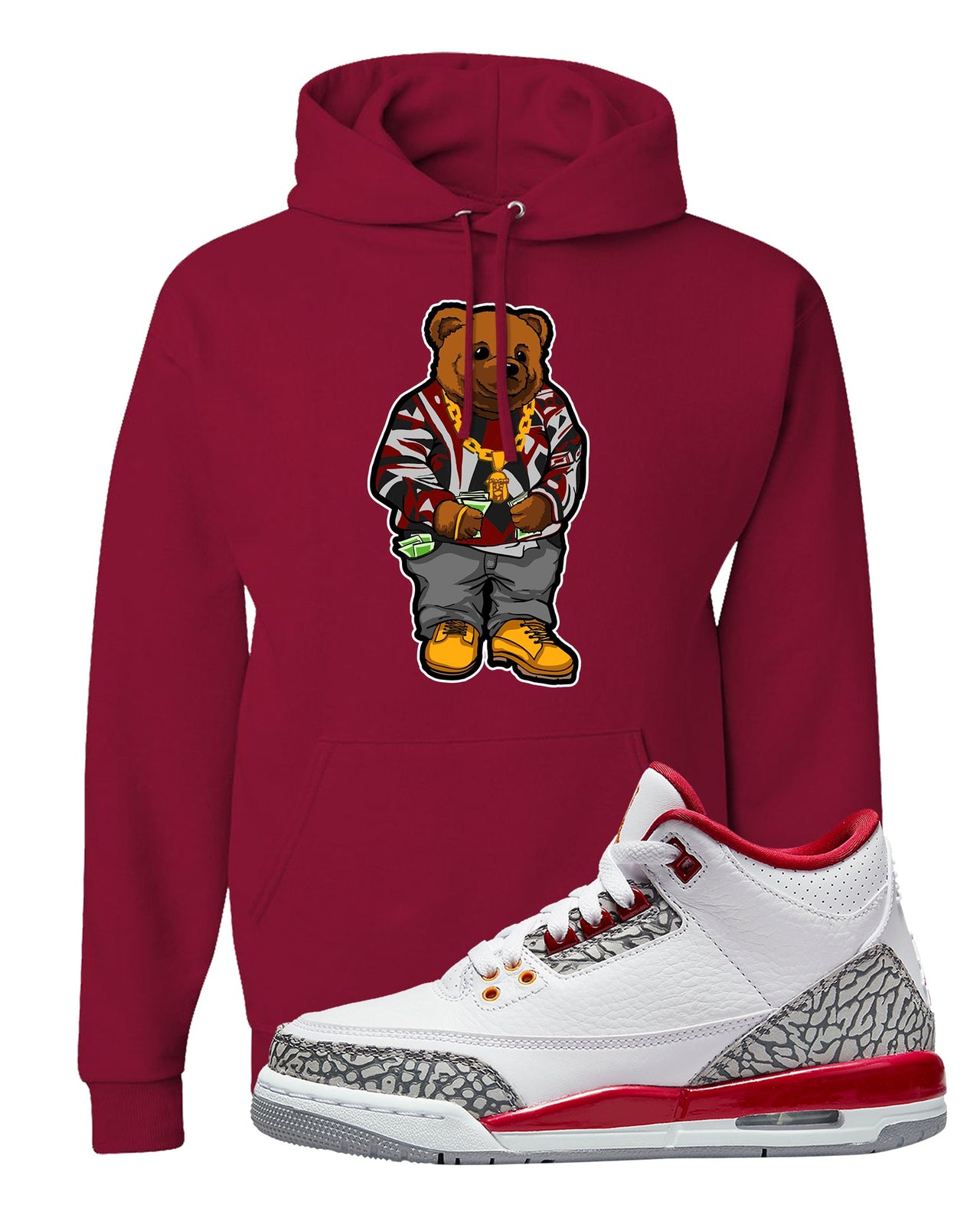 Cardinal Red 3s Hoodie | Sweater Bear, Cardinal