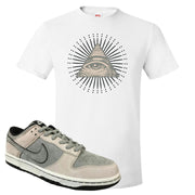 Rocky Earth Low Dunks T Shirt | All Seeing Eye, White