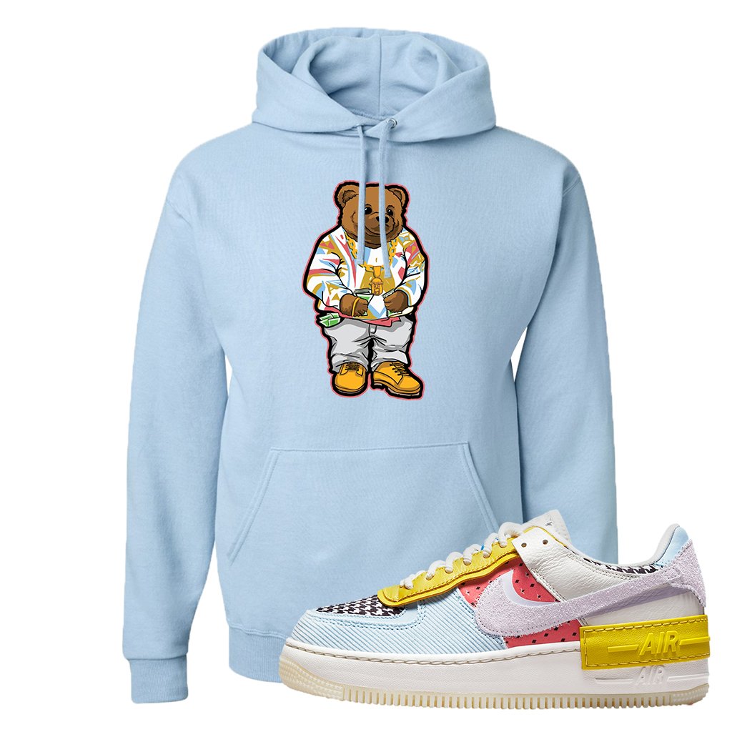 Air Force 1 Shadow Multi-Color Hoodie | Sweater Bear, Light Blue