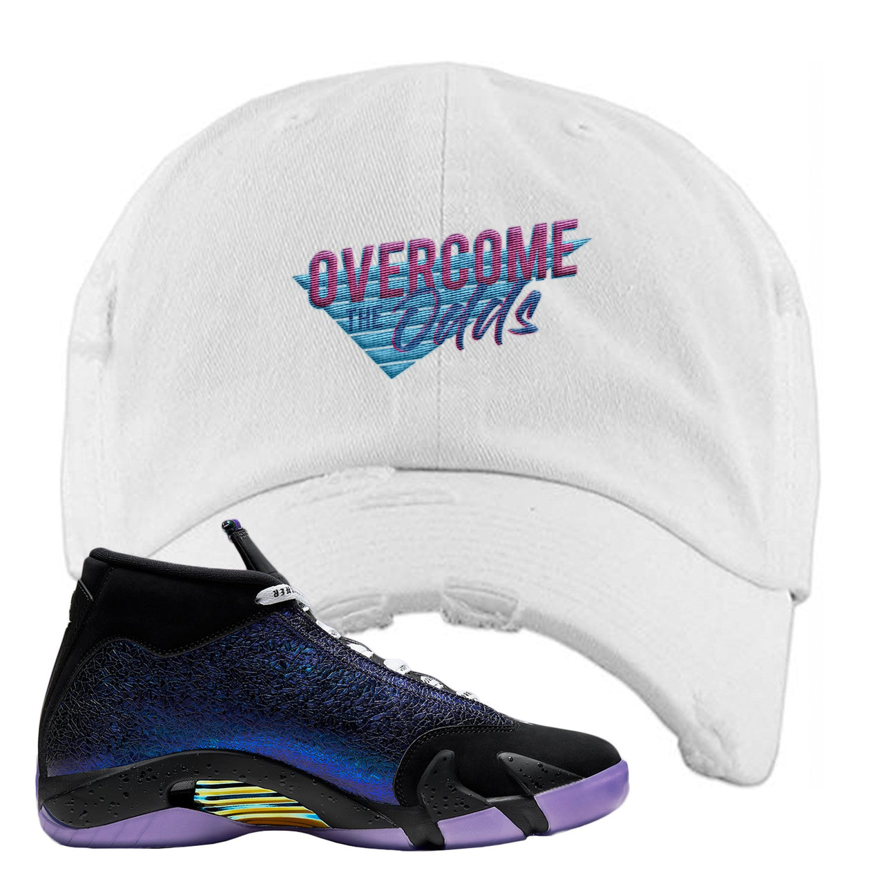 Doernbecher 14s Distressed Dad Hat | Overcome The Odds, White
