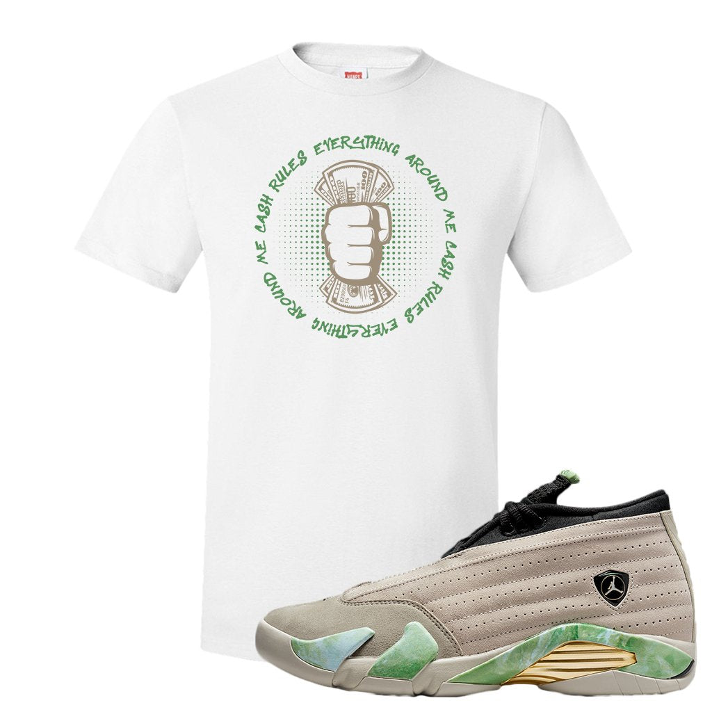 Fortune Low 14s T Shirt | Cash Rules Everything Around Me, White