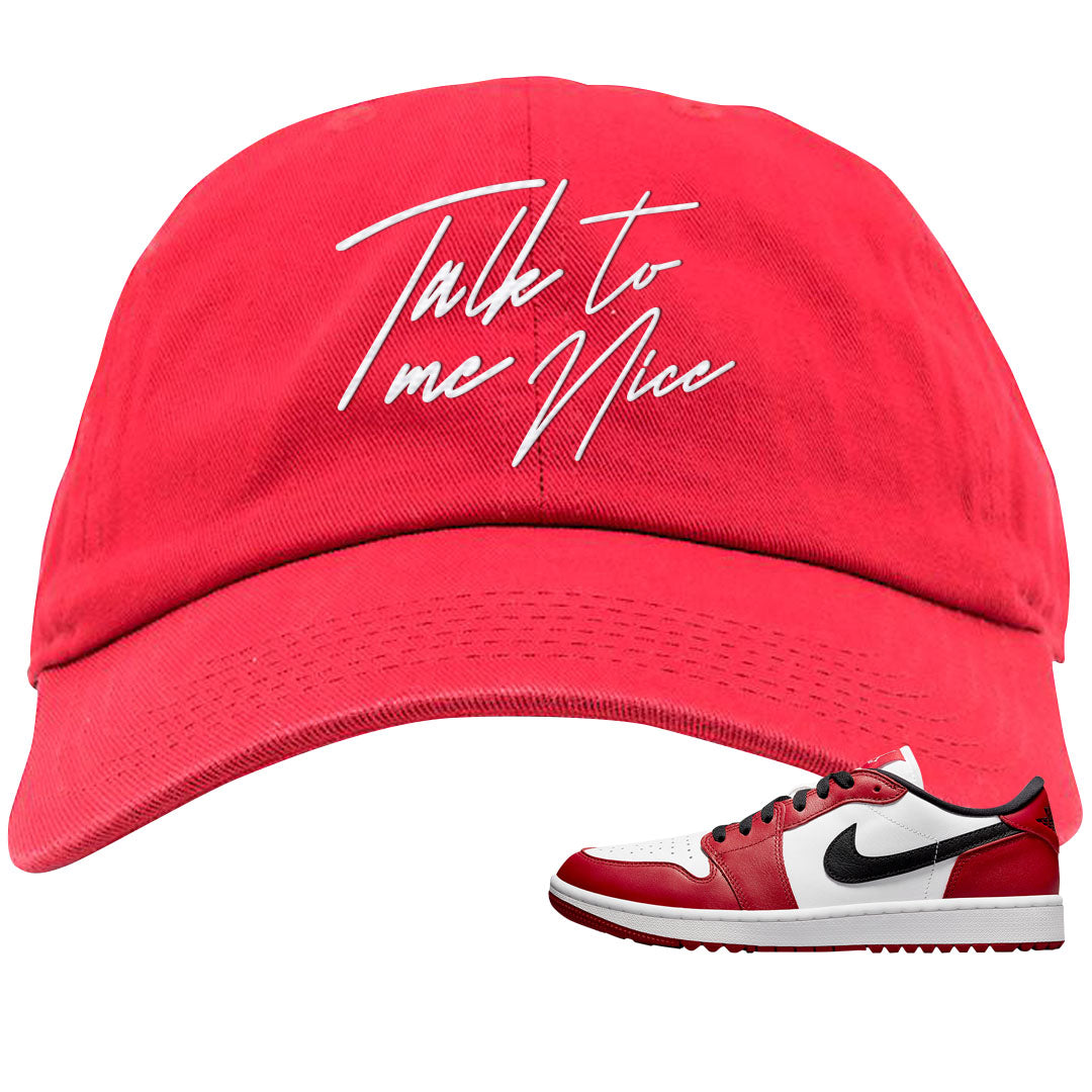 Chicago Golf Low 1s Dad Hat | Talk To Me Nice, Red