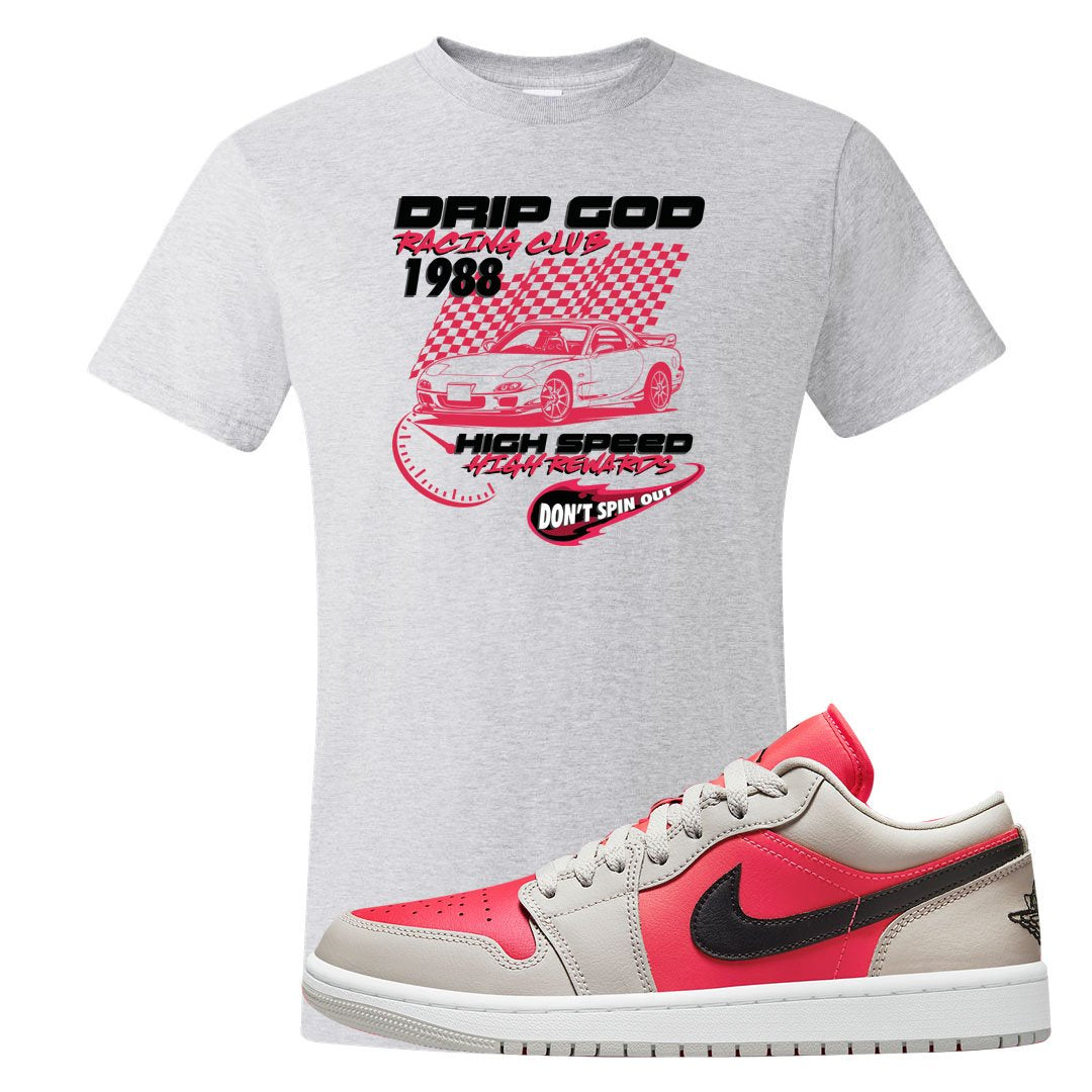 Light Iron Ore Low 1s T Shirt | Drip God Racing Club, Ash