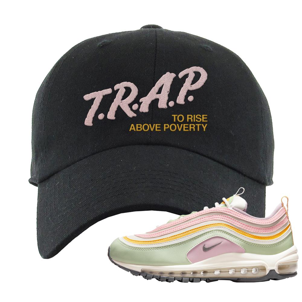 Pastel 97s Dad Hat | Trap To Rise Above Poverty, Black