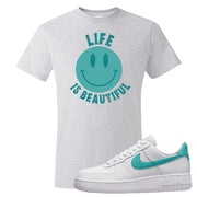 Washed Teal Low 1s T Shirt | Smile Life Is Beautiful, Ash