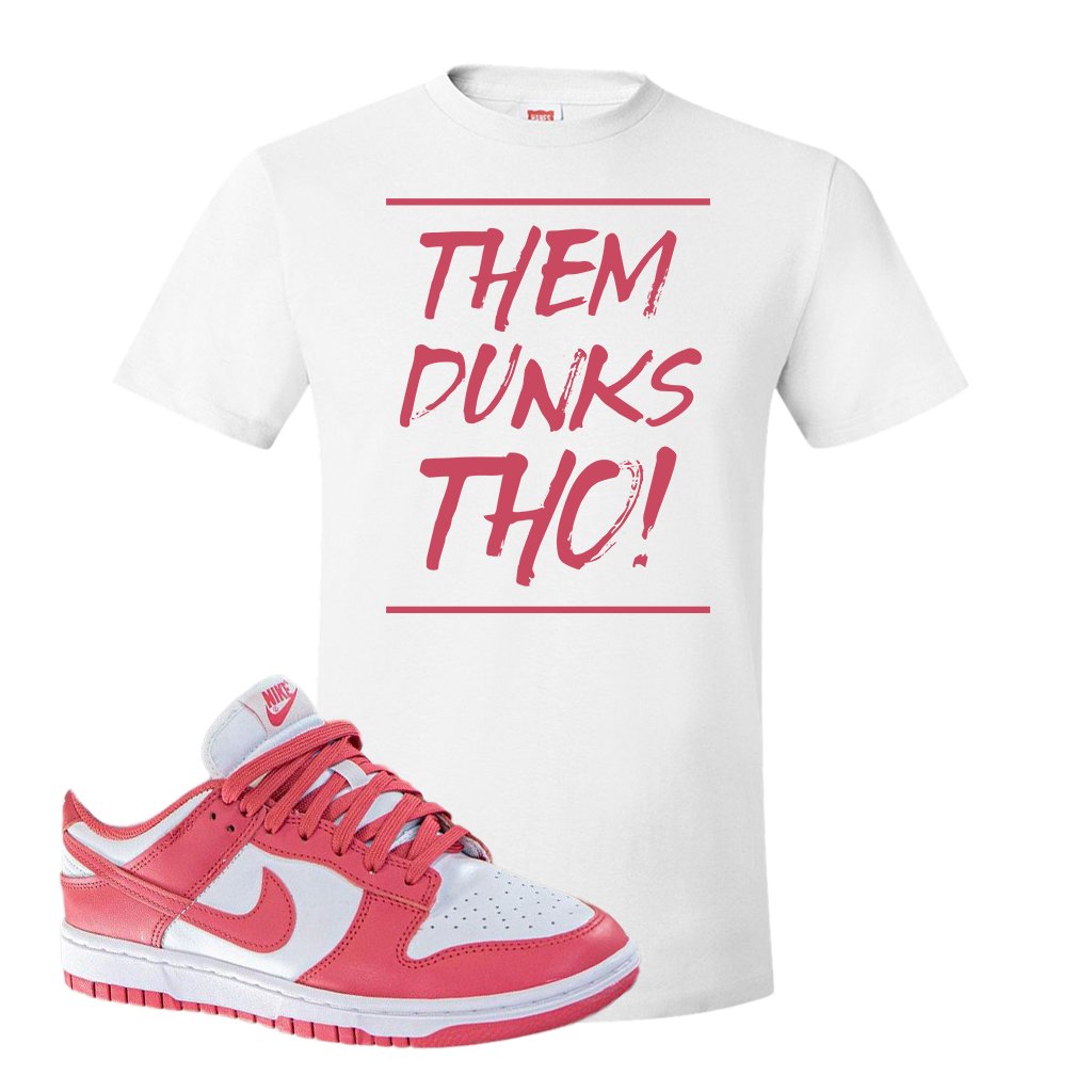 Archeo Pink Low Dunks T Shirt | Them Dunks Tho, White