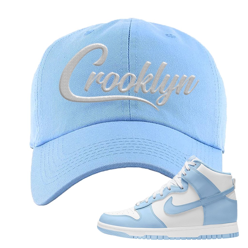 Aluminum High Dunks Dad Hat | Crooklyn, Light Blue