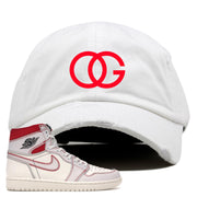 White and red hat to match the white and red High Retro Jordan 1 shoes